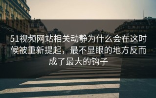 51视频网站相关动静为什么会在这时候被重新提起，最不显眼的地方反而成了最大的钩子